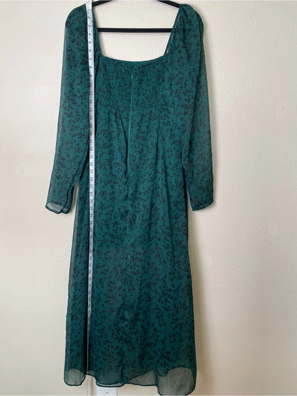 Abercrombie & Fitch Women's Black/Green Maxi Dress- Whimsy Goth